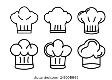 Chef hat vector icon set. cook illustration sign collection. kitchen symbol. restaurant logo.