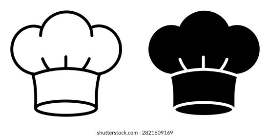 chef hat vector icon set for restaurant cooking and culinary design on transparent background
