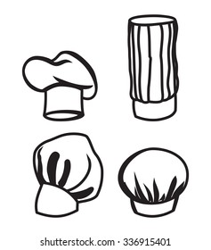 chef hat vector icon set