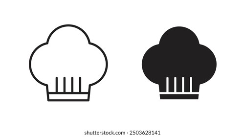 Chef hat vector icon in solid and outline style