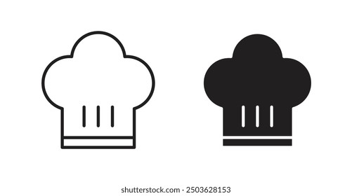 Chef hat vector icon in solid and outline style