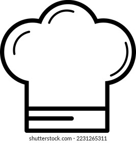 icono vectorial de sombrero chef a la moda en fondo blanco..eps
