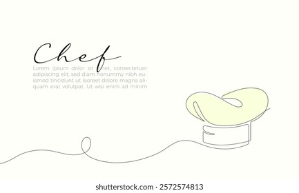 Chef hat vector one line continuous vector illustration
