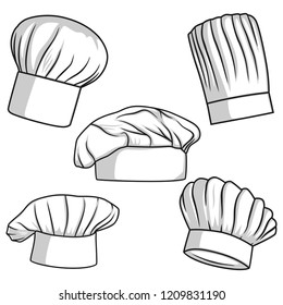 Chef hat vector set