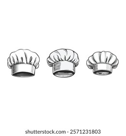 Chef hat vector set, chef outfit