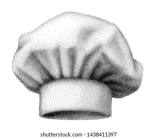Chef hat. Vector vintage engraving illustration isolated on white background. EPS10. RGB. One global color