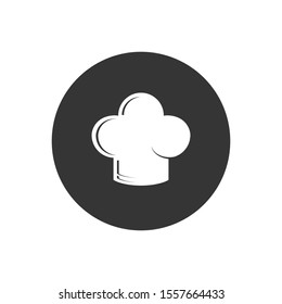 Chef hat white icon, outline and solid vector sign, linear pictogram isolated on gray, logo illustration