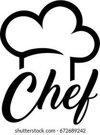 Sombrero de chef con palabra de chef