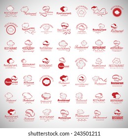 Chef Hats Icons Set - Isolated On Gray Background - Vector Illustration, Graphic Design, Editable For Your Design  