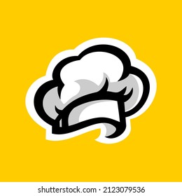 Küchenchef hat Bild gelben Hintergrund Symbole Vektorgrafik.