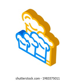 Küchenchef hat isometrische Icon Vektorgrafik. Chefhüte-Schild. einzelne Symbolillustration
