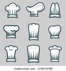 Chef Hats Object Illustration Stock Vector Set