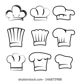 chef hats over white background vector illustration 