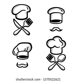 chef hats set. Collection icon chef hats. Vector