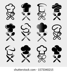 chef hats set. Collection icon chef hats. Vector