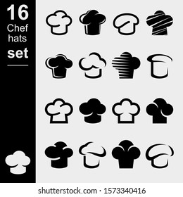chef hats set. Collection icon chef hats. Vector