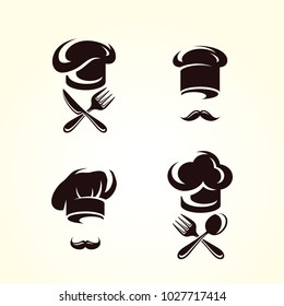 Chef hats set. Vector