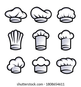 chef hats vector set collection graphic clipart design vector illustration.