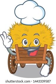 Chef hayride mascot in beside the barn