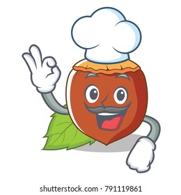 Chef hazelnut character cartoon style