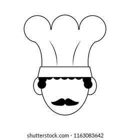 Chef head avatar in black and white