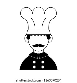 Chef head avatar in black and white