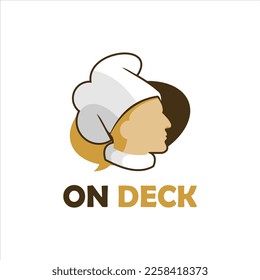 Ilustración de la cabeza del chef en estilo de dibujos animados planos