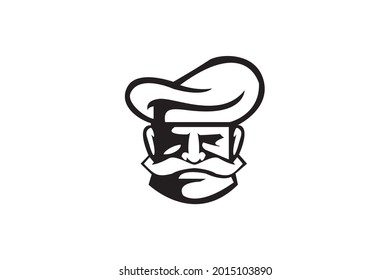 Chef Head Logo Mascot Emblem. Business logo concept vector.