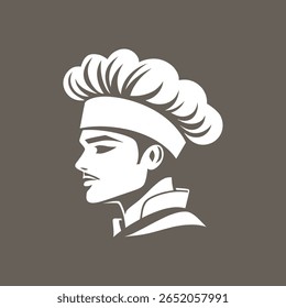 Chef Head Silhouette – Culinary Icon Vector for Restaurant, Cooking, and Food Branding Chef Face Silhouette – Minimalist Cook Head Vector for Logo and Kitchen Design