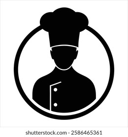 Chef Head Silhouette Vector Illustration Cooking Hat Icon Culinary Profile Clipart Kitchen Symbol