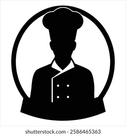 Chef Head Silhouette Vector Illustration Cooking Hat Icon Culinary Profile Clipart Kitchen Symbol