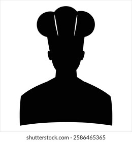 Chef Head Silhouette Vector Illustration Cooking Hat Icon Culinary Profile Clipart Kitchen Symbol