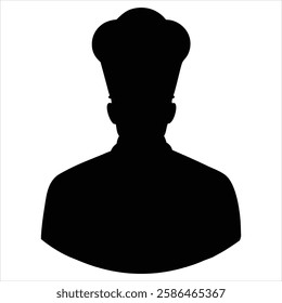 Chef Head Silhouette Vector Illustration Cooking Hat Icon Culinary Profile Clipart Kitchen Symbol