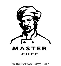 Chef in headdress. Logo, emblem.