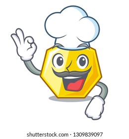 Chef heptagon isolated with in the mascot