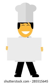 Chef Holding Blank Paper
