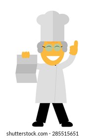 Chef Holding Blank Paper
