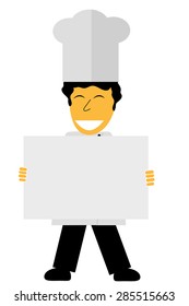 Chef Holding Blank Paper
