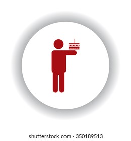 Chef holding a cake icon