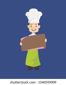 Chef - Holding a Paper Banner