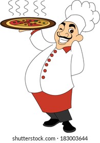 Chef Holding Pizza