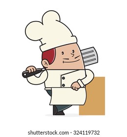 Chef holding spatula 