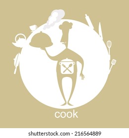 chef holding a tray illustration