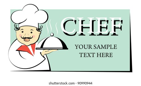 chef holds a tray with a dome