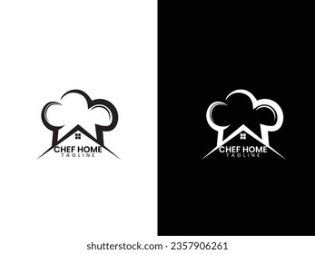 Chef home logo design. Home chef master logo. Hotel. Cook. Food cooking. Restaurant. Business. Finance. Creative chef. Modern. Premium template. Real estate