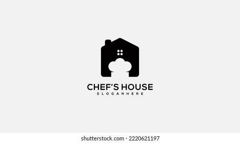 diseño del logotipo del chef de la casa de chef 