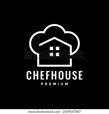 chef house restaurant concept line logo design vector