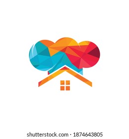 Chef house vector logo design template. Creative chef home icon.
