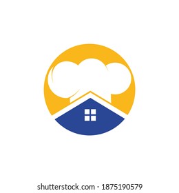 Chef house vector logo design template. Creative chef home icon.