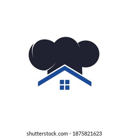 Chef house vector logo design template. Creative chef home icon.